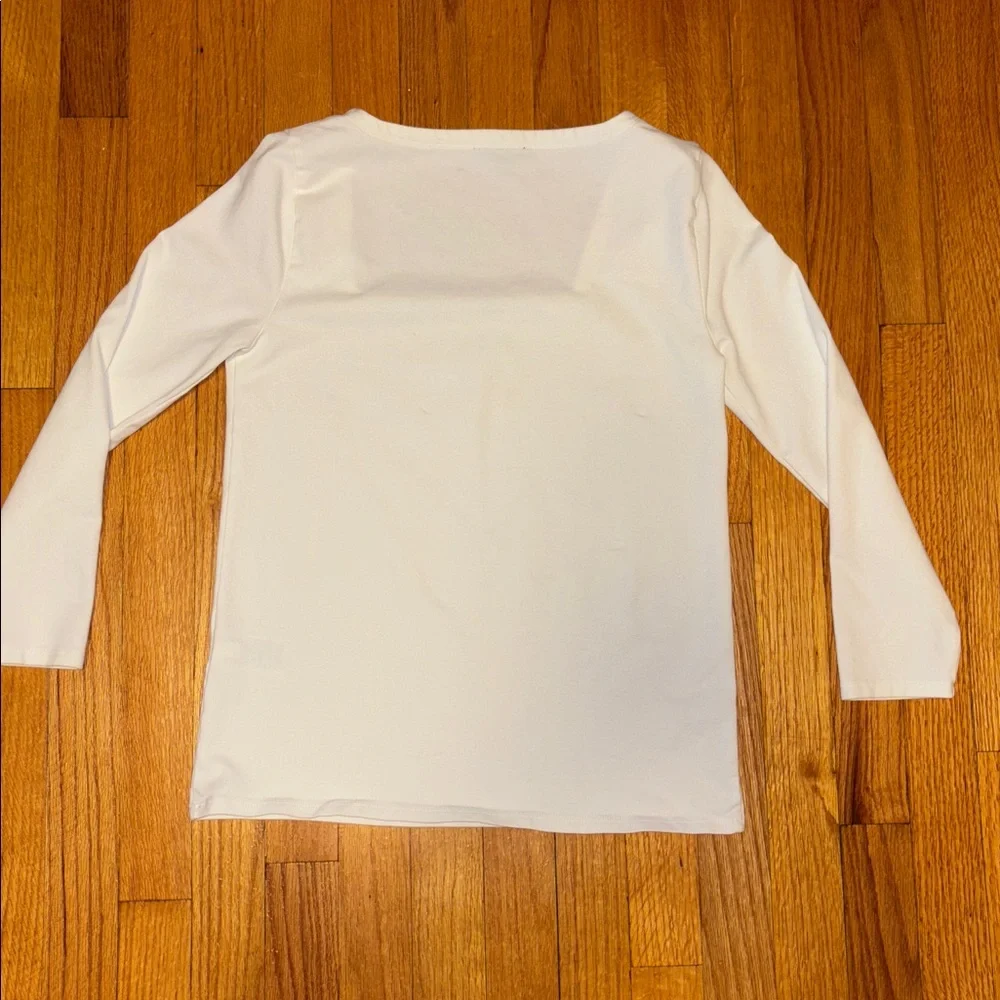 J. Crew Ivory Square Neck Long Sleeve Knit Top - Size Small